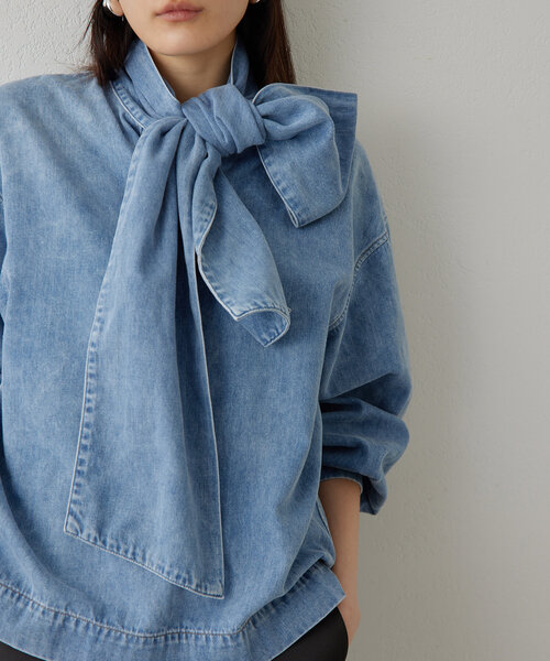 Whim Gazette（ウィム ガゼット） ブラウス シャツ DENIMボウブラウス