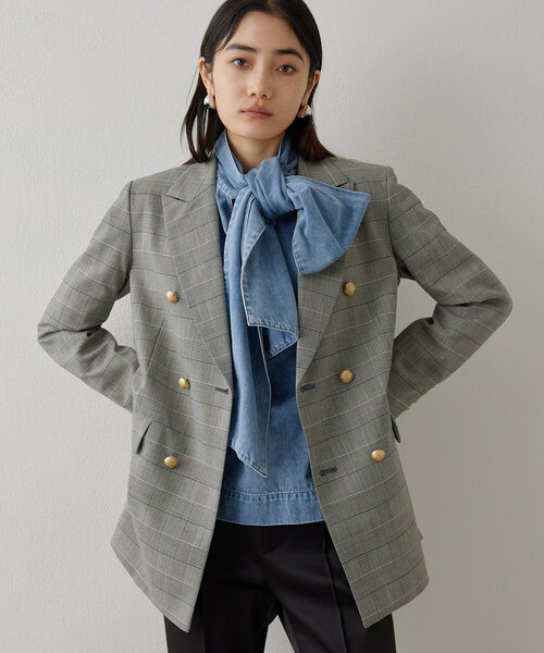 新品未使用 Whim Gazette 5万 DENIM ボウブラウス ボウタイ Whim Gazette(ウィム ガゼット)｜DENIMボウブラウス/インディゴブルー