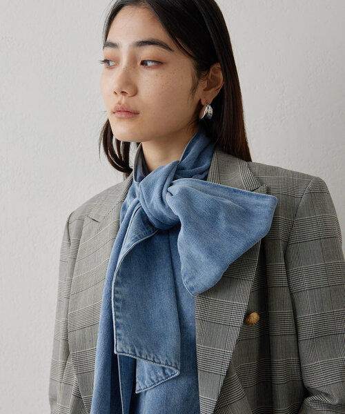 新品未使用 Whim Gazette 5万 DENIM ボウブラウス ボウタイ Whim Gazette(ウィム ガゼット)｜DENIMボウブラウス/インディゴブルー