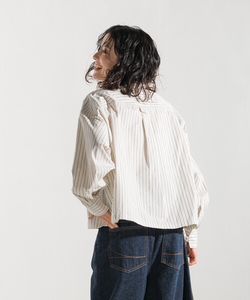 マルチストライプシャツ レディース FREAK'S STORE ブラウス シャツ マルチストライプ ショート