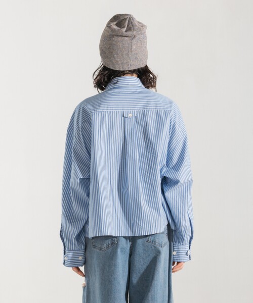 FREAK'S STORE ブラウス シャツ マルチストライプ ショート