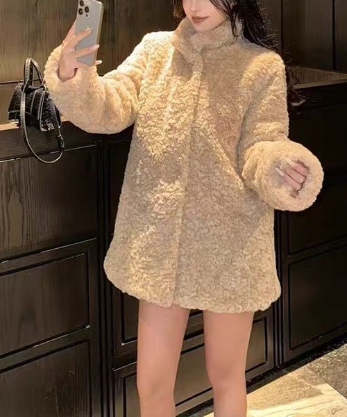 gossip!ロサンゼルス ブルゾン アウター イミテーションファーコート