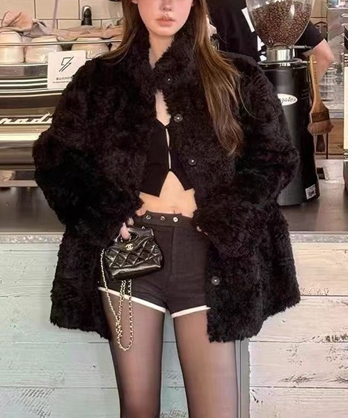 gossip!ロサンゼルス ブルゾン アウター イミテーションファーコート