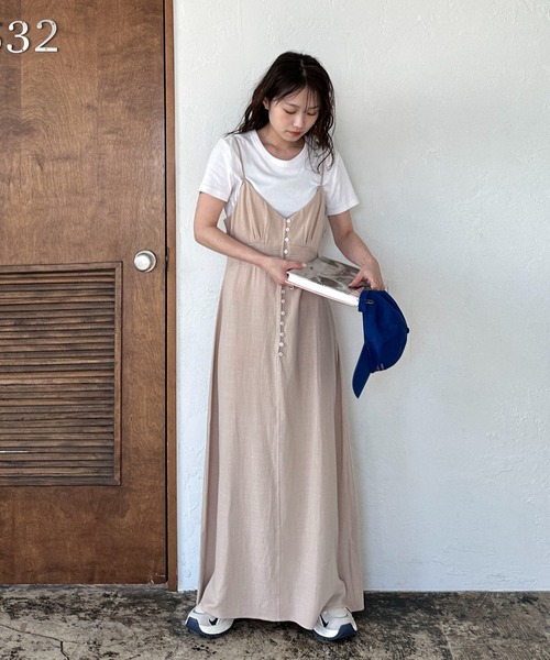 PILIT ワンピース ウエストピンタック キャミワンピース : ZOZOTOWN