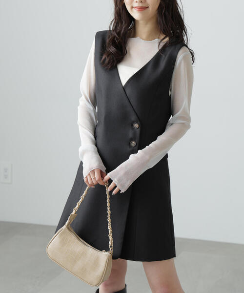 超美品　Rene ジレワンピース　ジャンパースカート FREE'S MART（フリーズマート） ワンピース ジレ風ラップミニ
