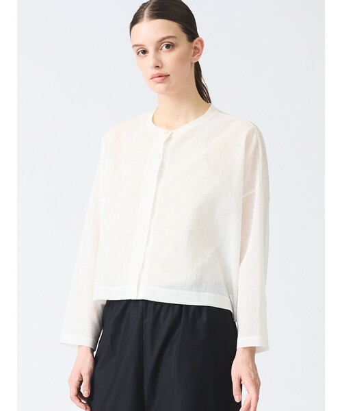 mizuiroind（ミズイロインド） カーディガン ワッシャーボイルショート