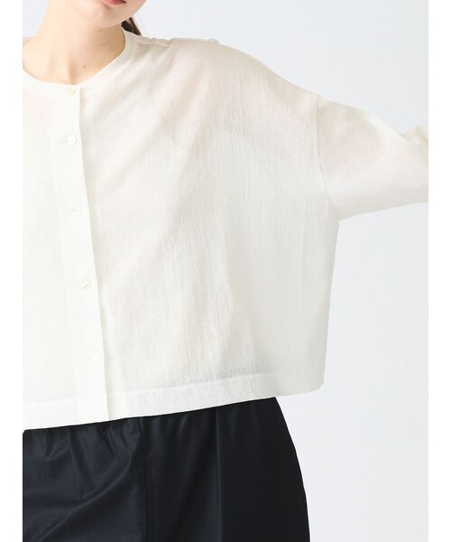 未使用級 極美品 mizuiro ind ワッシャーボイルショートカーディガン mizuiro ind ワッシャーボイルショートカーディガン（カーディガン