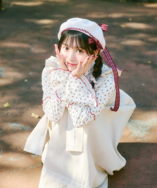 クティールとレトロ　チェックワンピース+ベレー帽　セット売り kutir 帽子 ベレー帽 「クティールとレトロ」チェックベレー帽