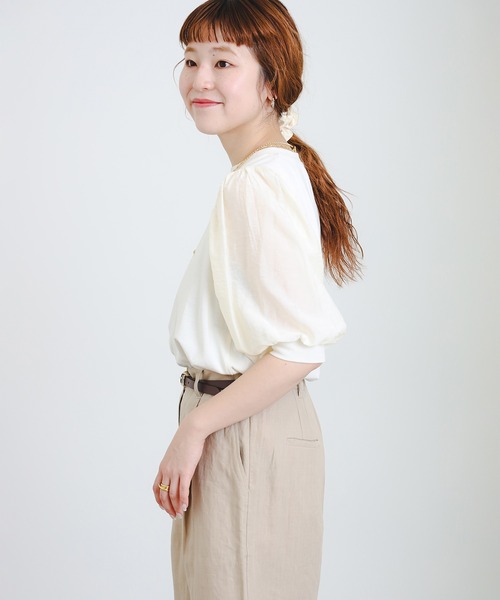 【定価1.8万】クロス＆クロス Cloth&Cross *ボリュームスリーブカットソー*Fプルオーバー綿ホワイト薄手(4-2411-60)【50L42】 楽天市場】【定価1.8万】クロス＆クロス Cloth&Cross ボリューム