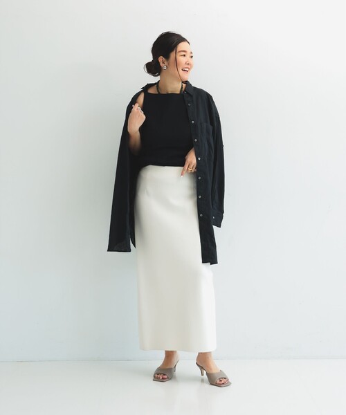 デミルクスビームス 2025SS★ビーチサイドシャツ .M☆黒 [難あり] Demi-Luxe BEAMS ブラウス シャツ ビーチサイド .M レディース