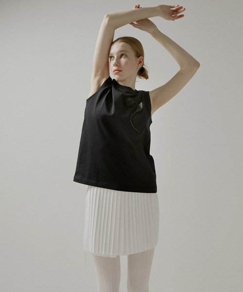 LE CIEL BLEU 2021ss 完売カットソー ル シェル ブルー - LE CIEL BLEU | Boxy T-shirt w/Pearl | RESTIR