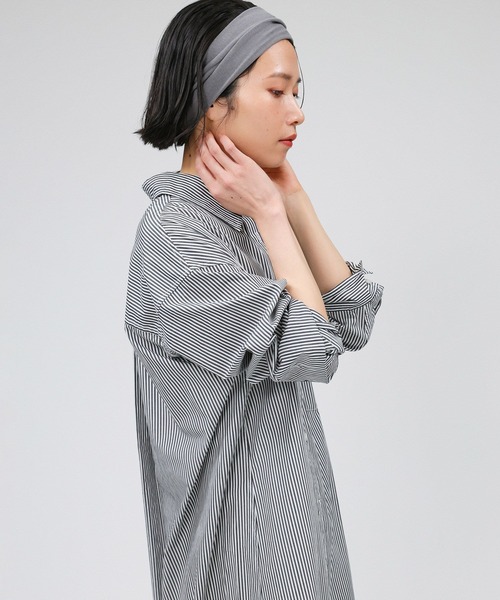 BABYLONE シャツワンピース ストライプシャツワンピース