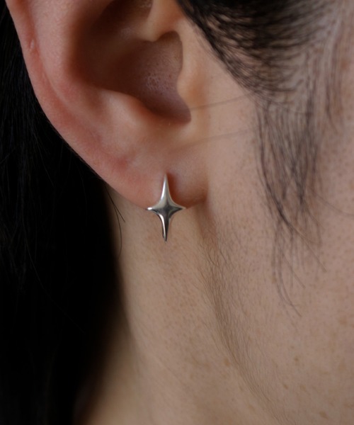whoseA ピアス 「silver925」4pointed starPierce/四芒星フープ