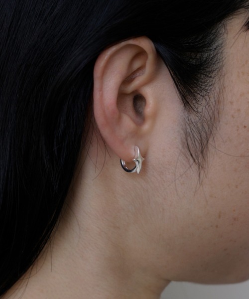 whoseA ピアス 「silver925」4pointed starPierce/四芒星フープ