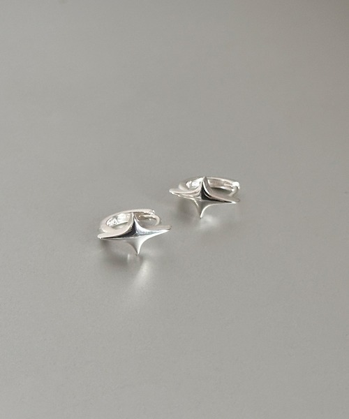 whoseA ピアス 「silver925」4pointed starPierce/四芒星フープ