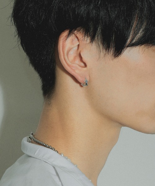whoseA ピアス 「silver925」4pointed starPierce/四芒星フープ
