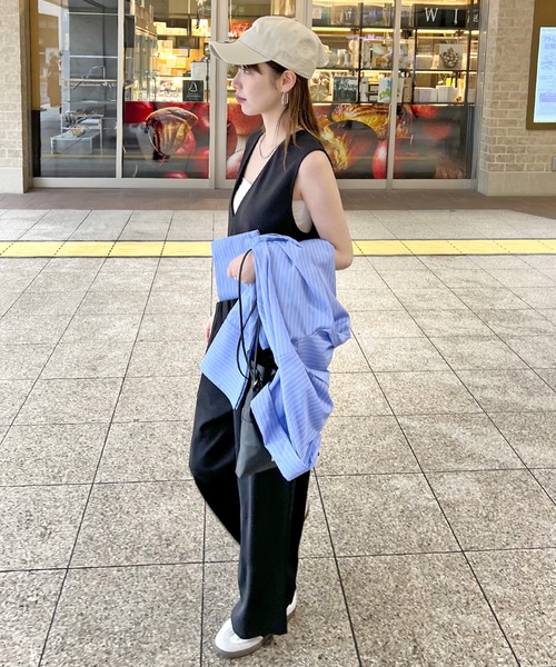 サロペット・オーバーオール・オールインワン STRAP STRAIGHT ALL IN ONE(SILVER) feepur サロペット オーバーオール 2wayドロストオールインワン