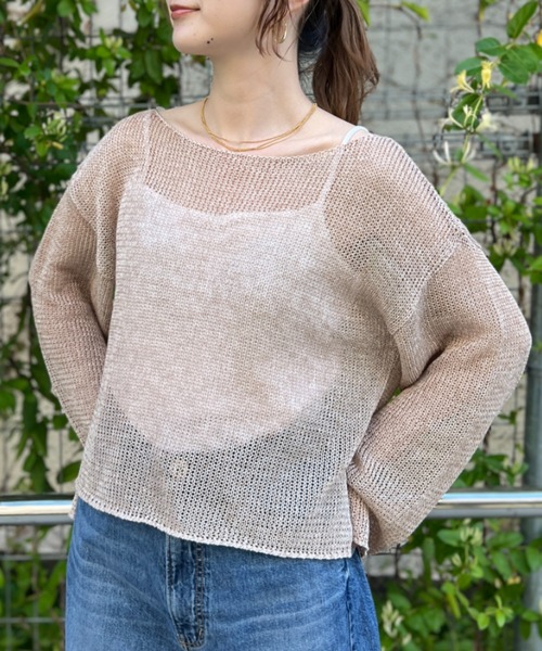Rouge vif ニット セーター シアーメッシュペーパーニットプル