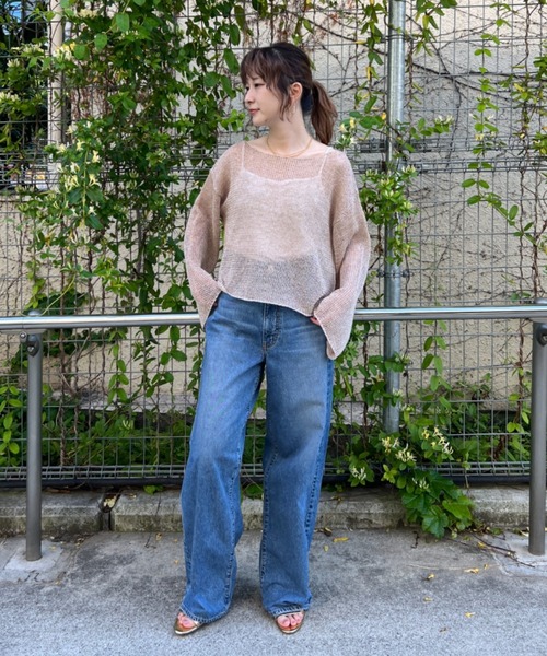 Rouge vif ニット セーター シアーメッシュペーパーニットプル