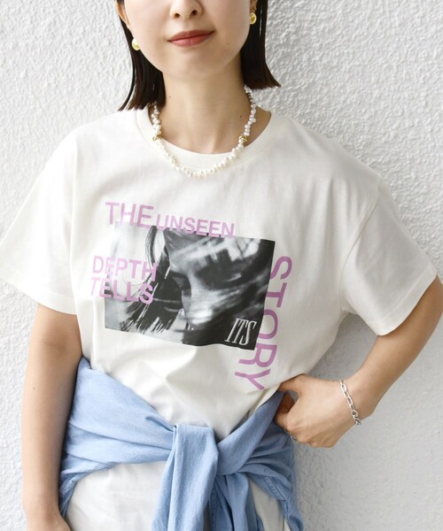 SHIPS tシャツ 「WEB限定」フォト 刺繍 TEE レディース