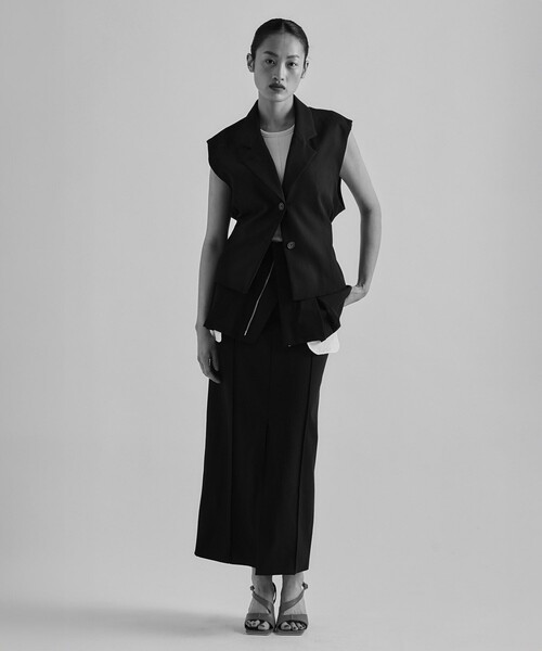 ベスト ジレ French Sleeve Tailored Gilet｜セットアップ可/オケージョン/夏服 レディース