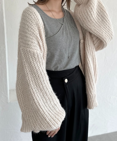 「apres jour clair」 ニットカーディガン X-LARGE アイボリー レディース_画像2