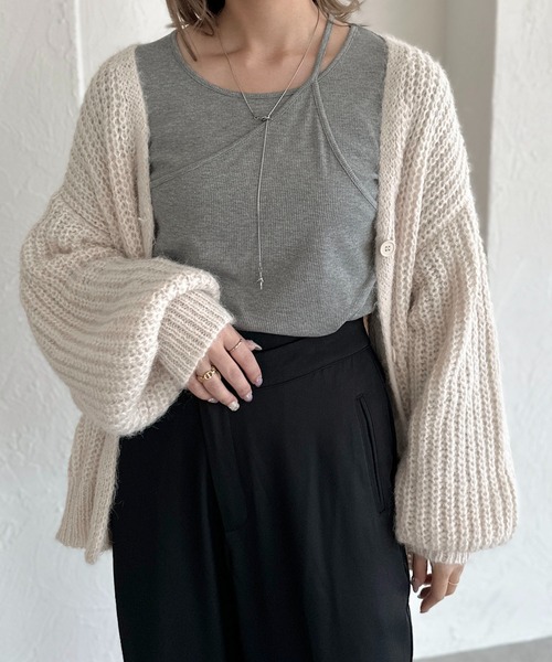 「apres jour clair」 ニットカーディガン X-LARGE アイボリー レディース_画像3