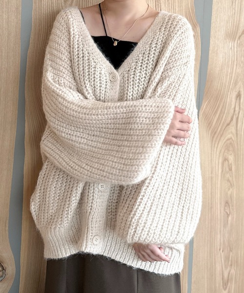 「apres jour clair」 ニットカーディガン X-LARGE アイボリー レディース_画像8