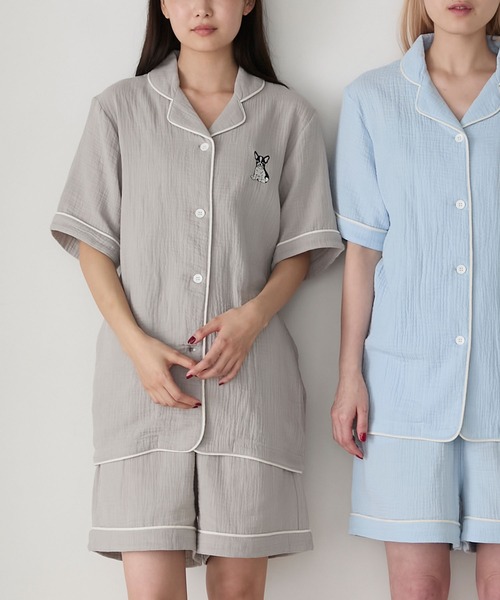 ◎新品未使用タグ付き　ラデュレパジャマ　50/ダブルガーゼ　いちご刺繍　ホワイト 50/ダブルガーゼいちご刺繍ドレス｜パジャマ｜ナルエー公式通販