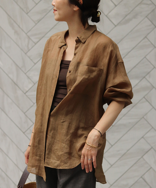 plage ブラウス シャツ PURE RAMIE SHEER レディース : ZOZOTOWN