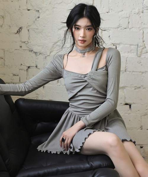 OSYAREVO（オシャレボ） 水着 クロス カシュクール ワンピース水着