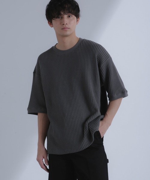 「NANO universe」 半袖Tシャツ L ホワイト メンズ
