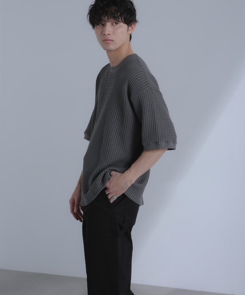 「NANO universe」 半袖Tシャツ L ホワイト メンズ