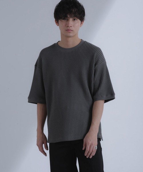 「NANO universe」 半袖Tシャツ L ホワイト メンズ