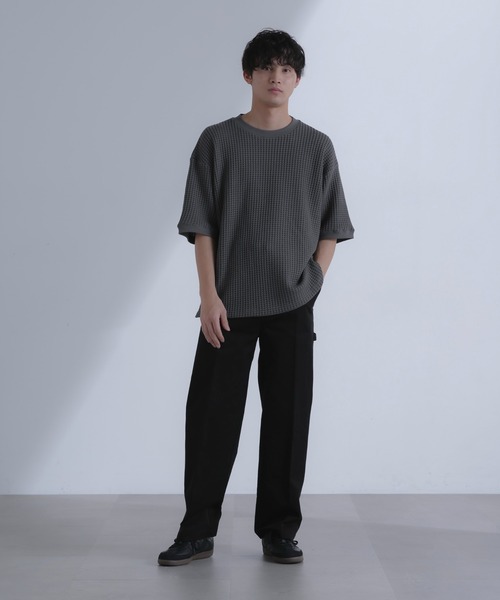 「NANO universe」 半袖Tシャツ L ホワイト メンズ