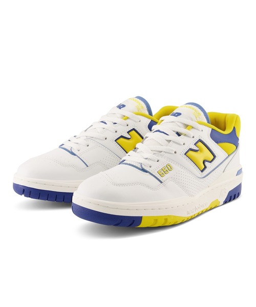 「New Balance」 ローカットスニーカー 23.0cm ホワイト×イエロー メンズ_画像7