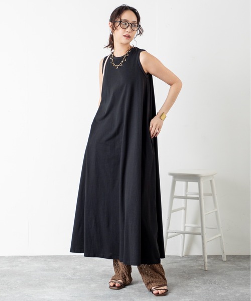 ワンピース 「カップ付き＆汗ジミ防止」快適なのに女っぽい！広がるシルエットで体型カバーもなカップ付きワンピ！！動きに合わせて揺れる美フレアと抜け感が | MILLION CARATS | 23
