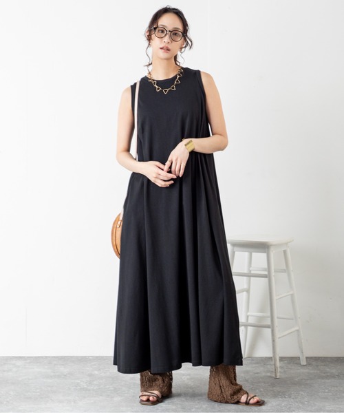 ワンピース 「カップ付き＆汗ジミ防止」快適なのに女っぽい！広がるシルエットで体型カバーもなカップ付きワンピ！！動きに合わせて揺れる美フレアと抜け感が | MILLION CARATS | 25