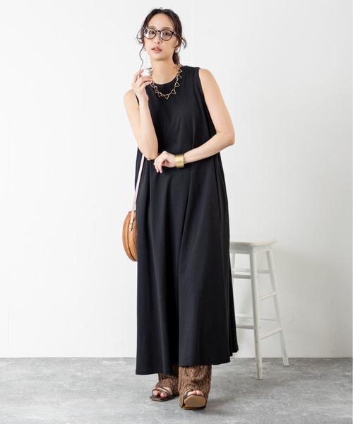 ワンピース 「カップ付き＆汗ジミ防止」快適なのに女っぽい！広がるシルエットで体型カバーもなカップ付きワンピ！！動きに合わせて揺れる美フレアと抜け感が | MILLION CARATS | 27