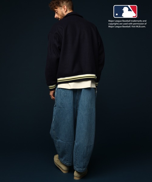 SKOOKUM（スクーカム） スタジャン L ネイビー メンズ : ZOZOTOWN