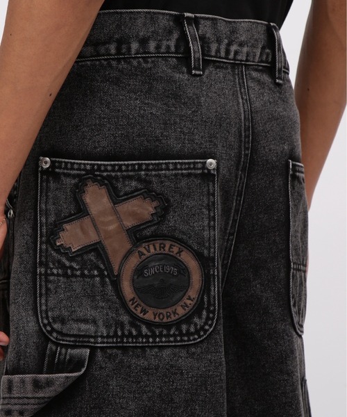 AVIREX LEATHER PATCH DENIM SHORTSありんこ LEATHER PATCH DENIM SHORTS | AVIREX（アヴィレックス
