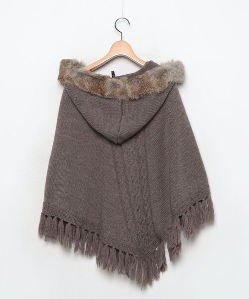 「Abahouse Devinette」 ニットポンチョ - ブラウン レディース_画像2