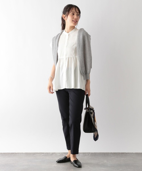 「GLOBAL WORK」 半袖チュニック MEDIUM アイボリー レディース