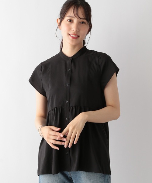 「GLOBAL WORK」 半袖チュニック MEDIUM アイボリー レディース