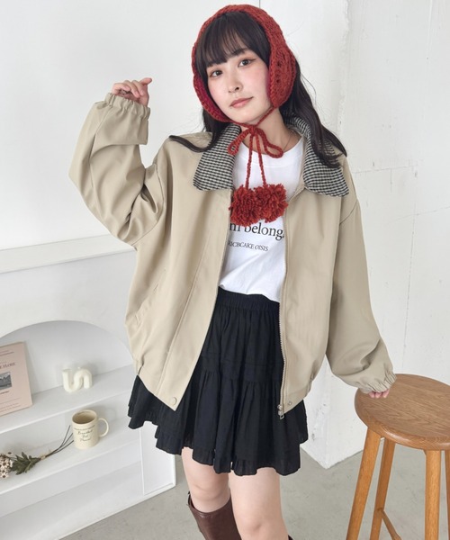 SOLLON.（ソルロン） ブルゾン アウター チェックカラーブルゾン