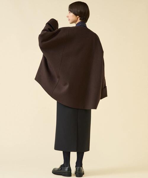 martinique（マルティニーク） ポンチョ ウールリバーノーカラーコート