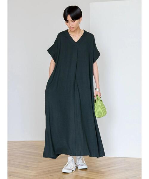 「AMERICAN HOLIC」 半袖ワンピース M グレイッシュベージュ レディース_画像7