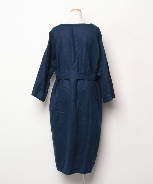 「sneeuw」 7分袖ワンピース - ネイビー レディース_画像2