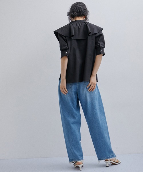 「ADAM ET ROPE'」 7分袖ブラウス FREE オフホワイト レディース_画像3