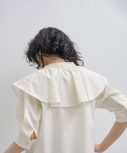 「ADAM ET ROPE'」 7分袖ブラウス FREE オフホワイト レディース_画像6